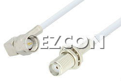 SMA Male Right Angle to SMA Female Bulkhead Cable