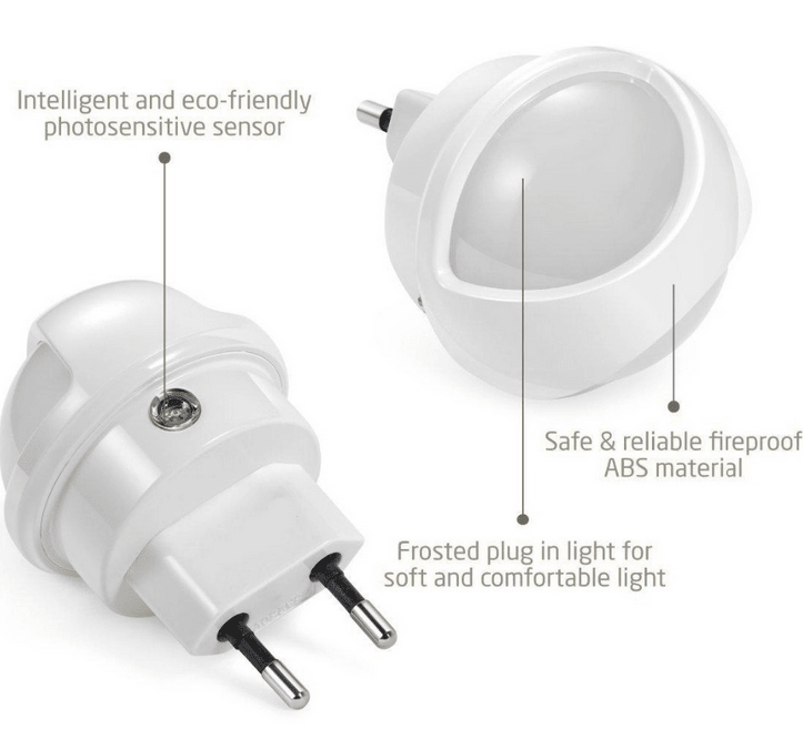 Rotatable Sensor Night Light EU Plug Portable Closet Room Light