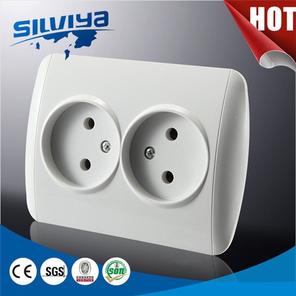 EU Non- Grounding 2 Gang Wall Socket/European Standard /2 Pin