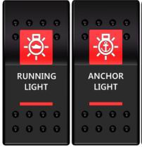 Labeled Boat Rocker Switch Carling Lighted-Light Mrb-001