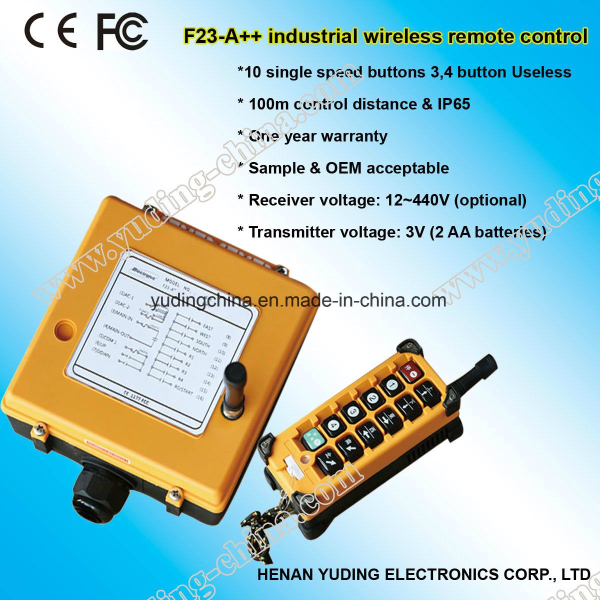 F23-A++ 12V Wireless Radio Remote Control RC Transmitter Receiver
