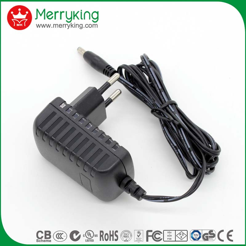 TUV Ce En61558 RoHS AC/DC Adapter EU Plug 12V 1A 12W LED Power Adapter