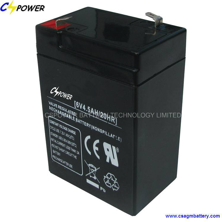 6V4.5ah Sealed Lead Acid AGM Battery for Security and Alarm