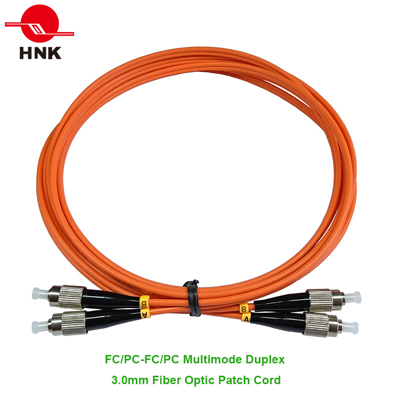 FC/PC-FC/PC Fiber Optic Patch Cord, Multimode 62.5 Om1, Duplex, Orange, 3.0mm, Custom Length