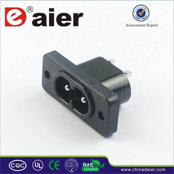 Fixed Hole 2pin Male AC Power Socket