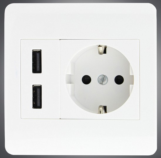 Hotsell USB Socket Wall Europe with USB Charger Outlet