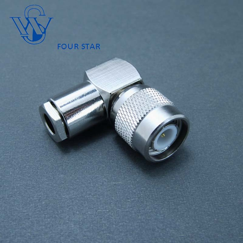 Male Plug Right Angle Clamp RF Coaxial TNC Connector for Rg58 Cable