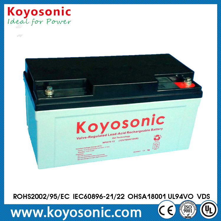 Reliable Quality VRLA Gel Technology 12V70ah Storage Battery