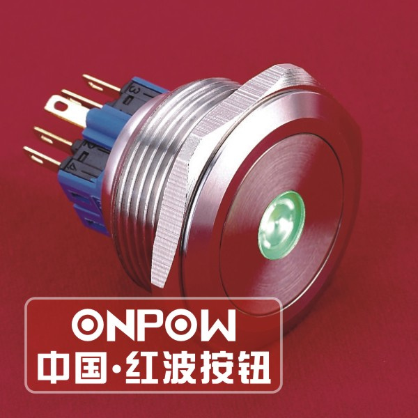 Onpow 30mm DOT Illuminated Lighted Vandal Proof Push Button Switch (GQ30-11D/S) (Dia. 30mm) (CE, CCC, RoHS, REECH)