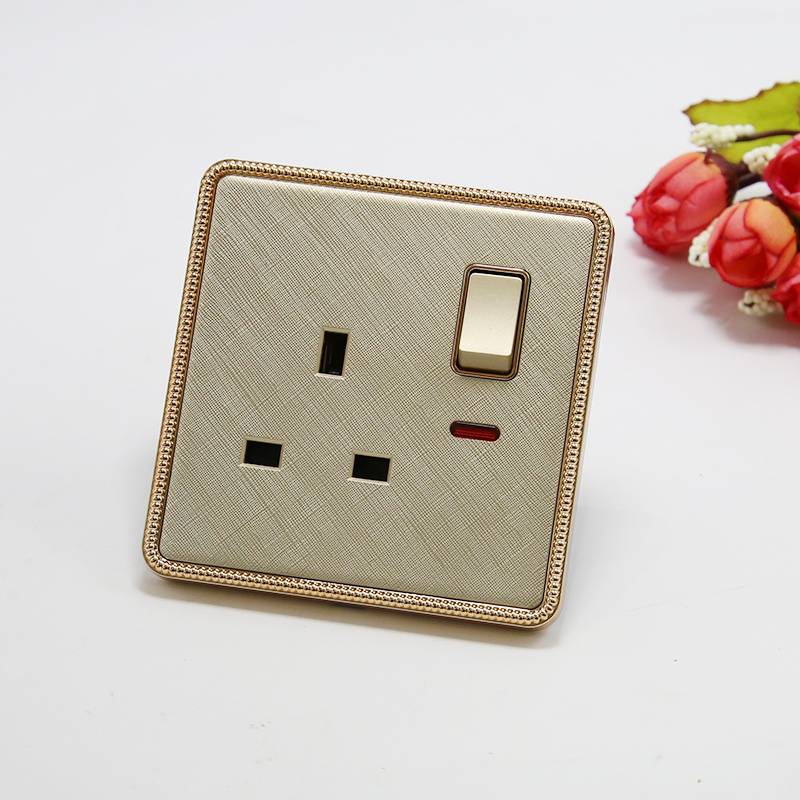 2018 UK Standard One Gang Switched Socket with Neon
