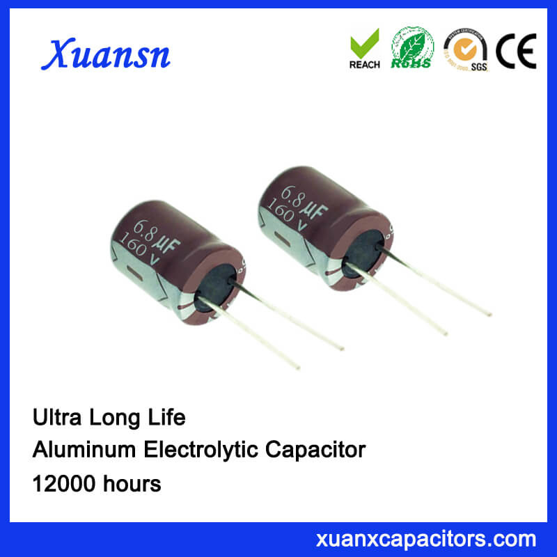 6.8UF 160V 12000hours Aluminum Electrolytic Capacitor