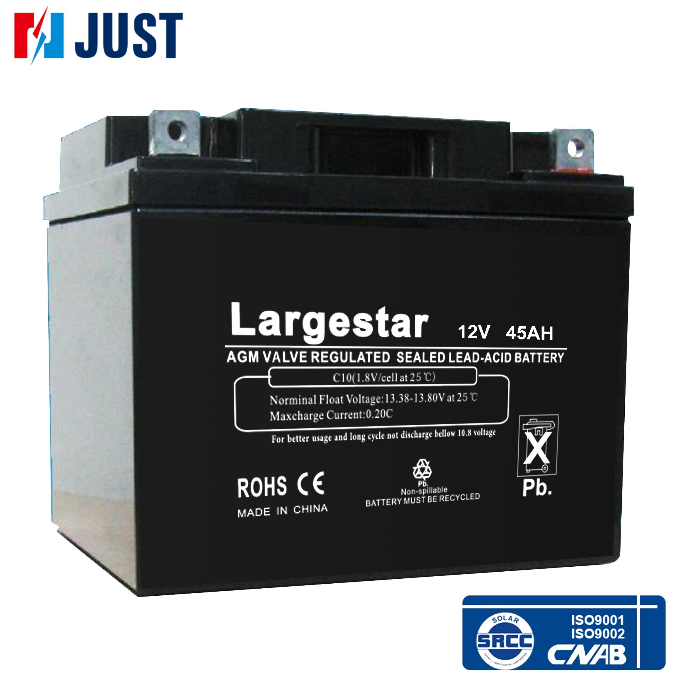 Solar UPS Battery Deep Cycle Storage Battery 12V 45ah