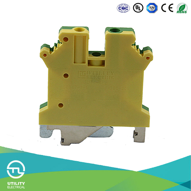 Jut1-4PE Screw Terminal Blocks Earth Connector Landing Terminals