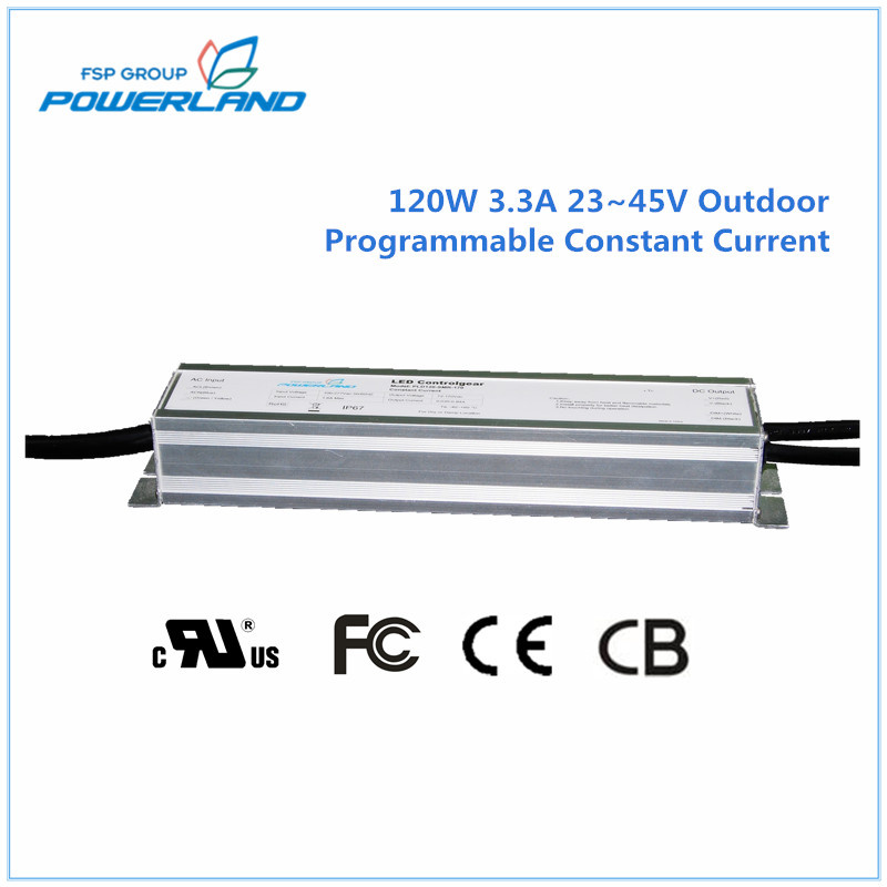 120W 3.3A 23~45V Outdoor Programmable Constant Current Waterproof LED Driver