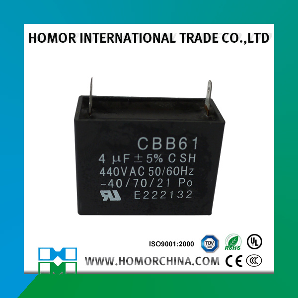 Cbb61 Fan Capacitor Double Pin Type