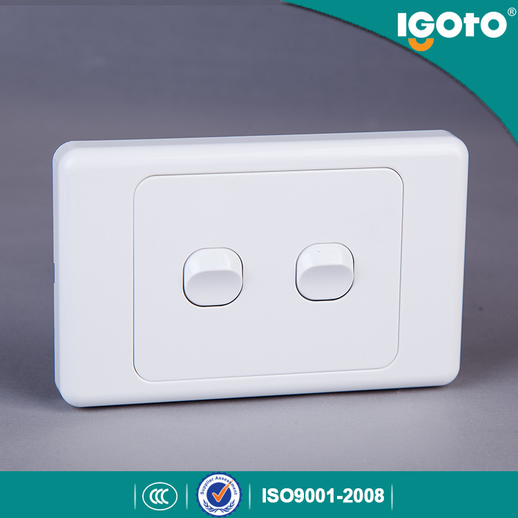 SAA Approval PC Material 2 Gang 2 Way Wall Switch