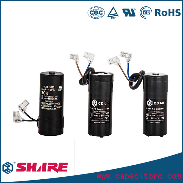 CD60 Aluminum Electrolytic Capacitor 220VAC Motor Start Capacitors