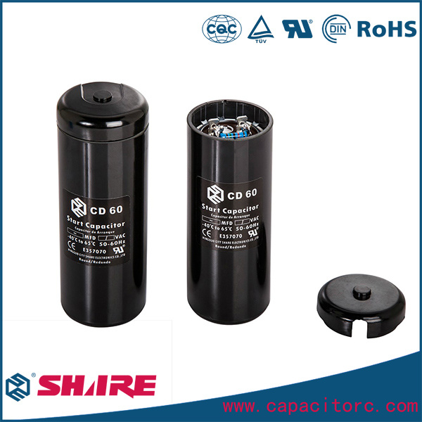 220VAC CD60 Motor Start Capacitor for Refrigerating Compressor Aluminum Electrolytic Capacitor