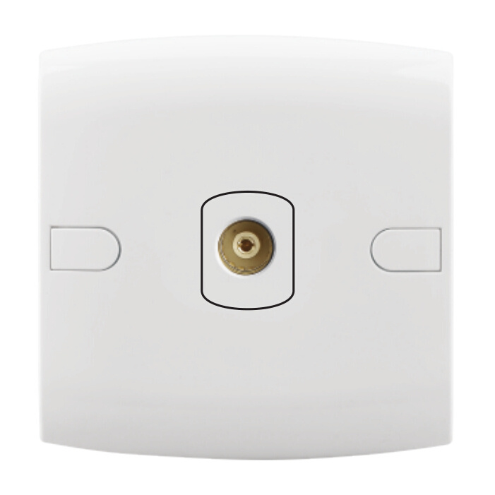 Thin Classic Plate BS Approved 1 Gang TV Socket