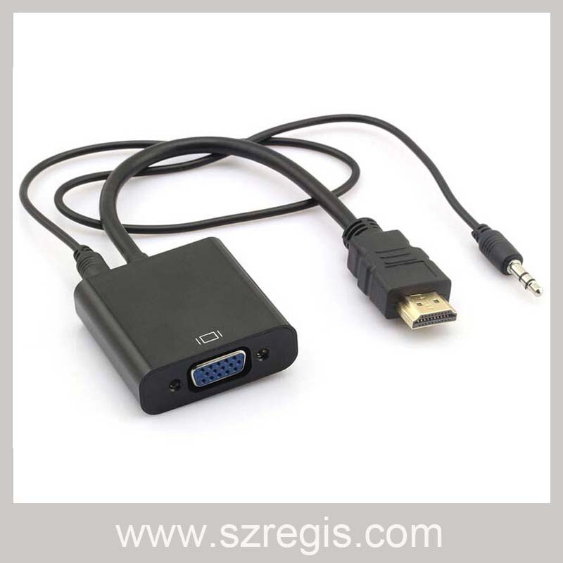 1080P HDMI to VGA Adapter with Coaxial Audio Cable