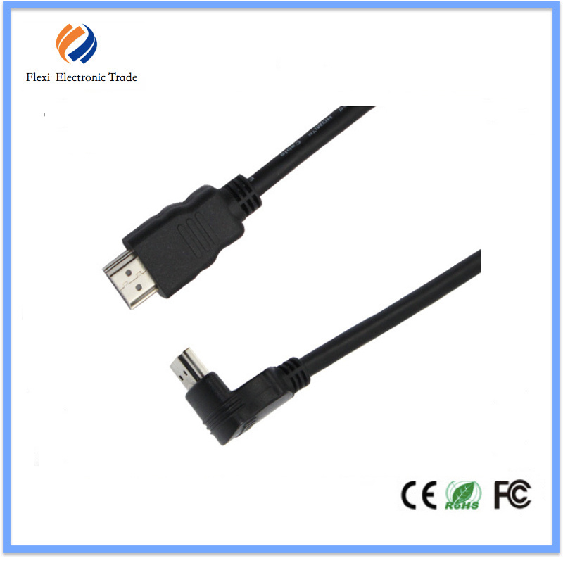 2m HDMI 1.4 3D TV Right Angle 90 Degree PVC Cable