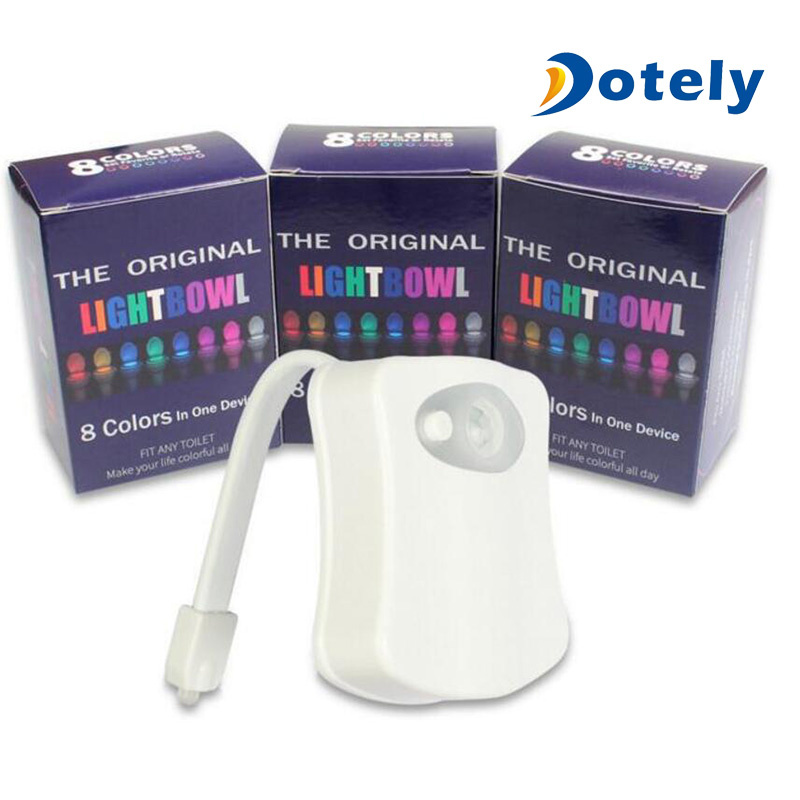 Motion Activated in Darkness Toilet Night Light with 8 Color Changes