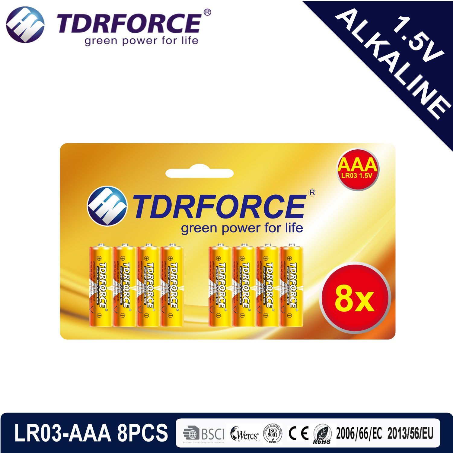 Alkaline Dry Battery with Ce Approved for Toy 8PCS (LR03-AAA Size)