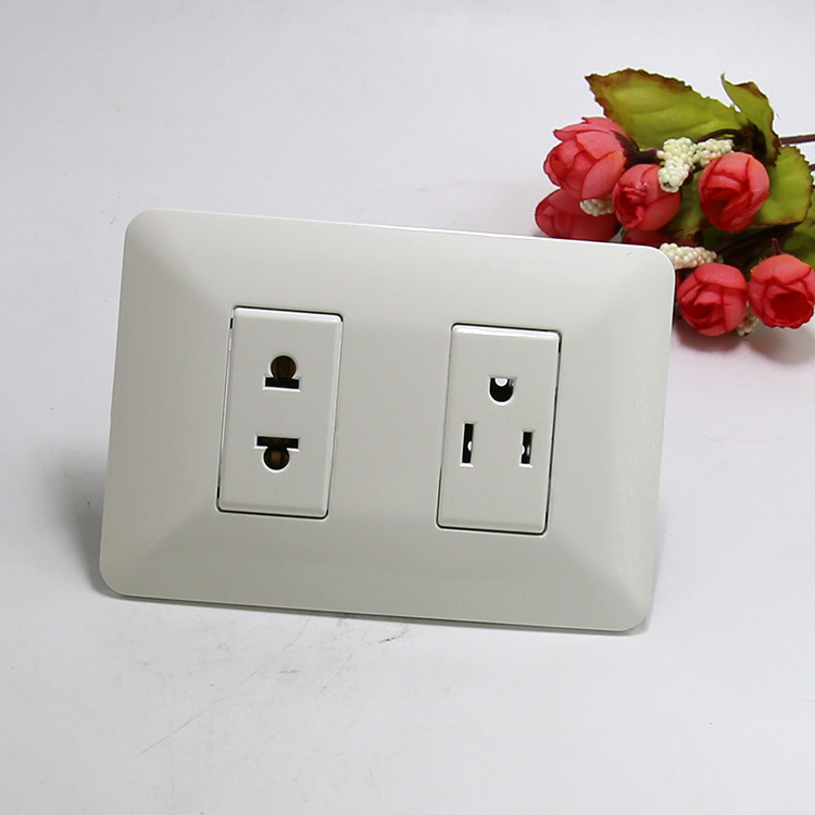 South American One Gang Us Socket with 15A Socket
