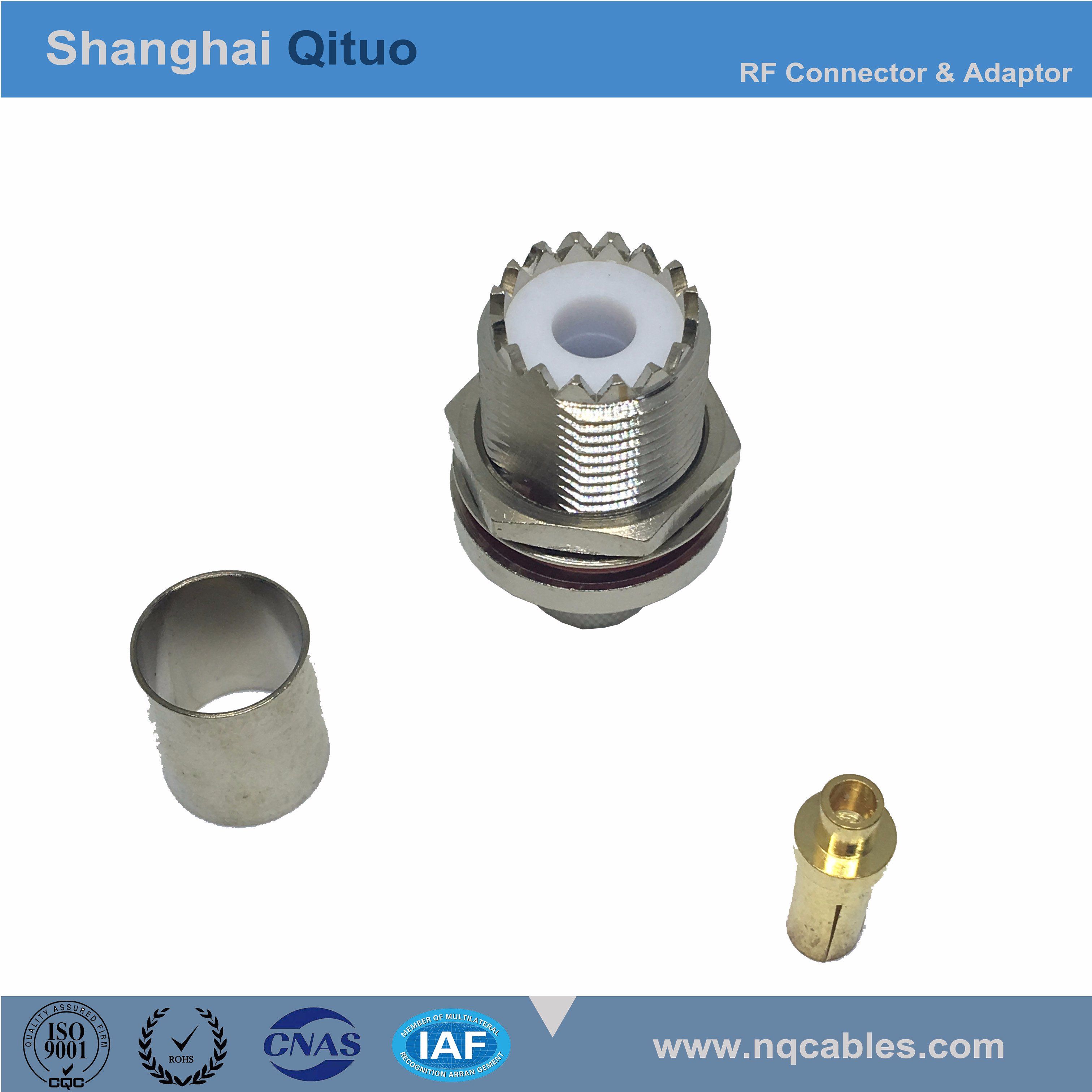 RF Connector UHF (SL16) Straight Female Jack End-Tooth Crimp for LMR400 Cable (UHF(SL16)-KY-C-7)