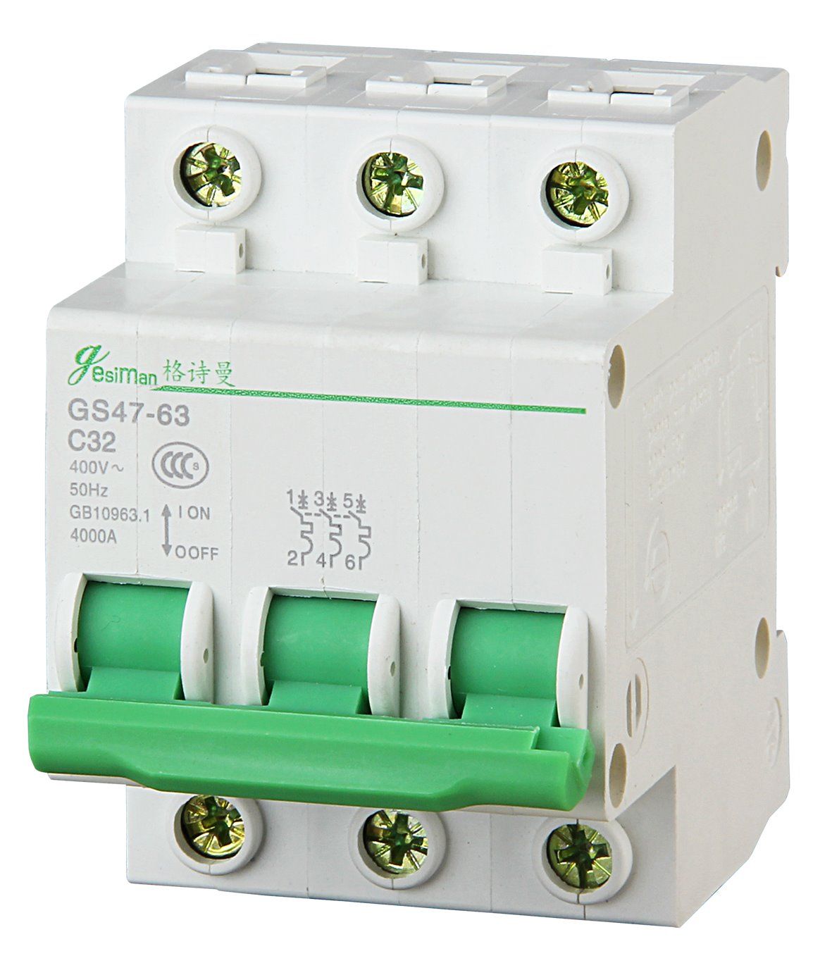 Miniature Circuit Breaker, Circuit Breaker, MCB, RCCB, RCD, RCBO GS47, C45n-63 3p