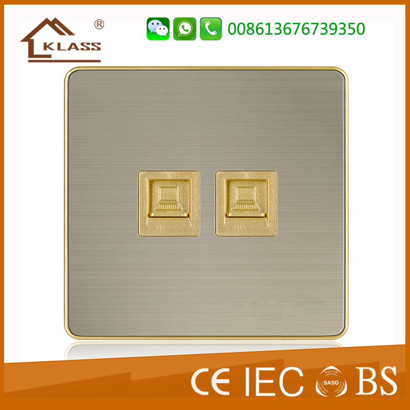 2 Gang Tel Computer Outlet Socket