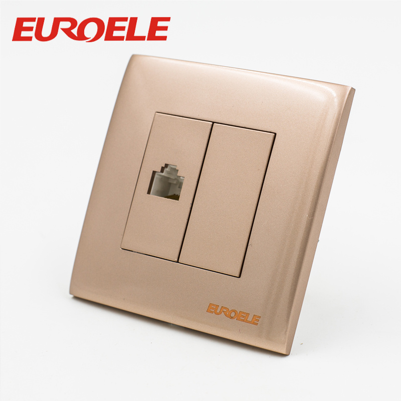 Gold and OEM Color PC 1 Gang Tel Socket