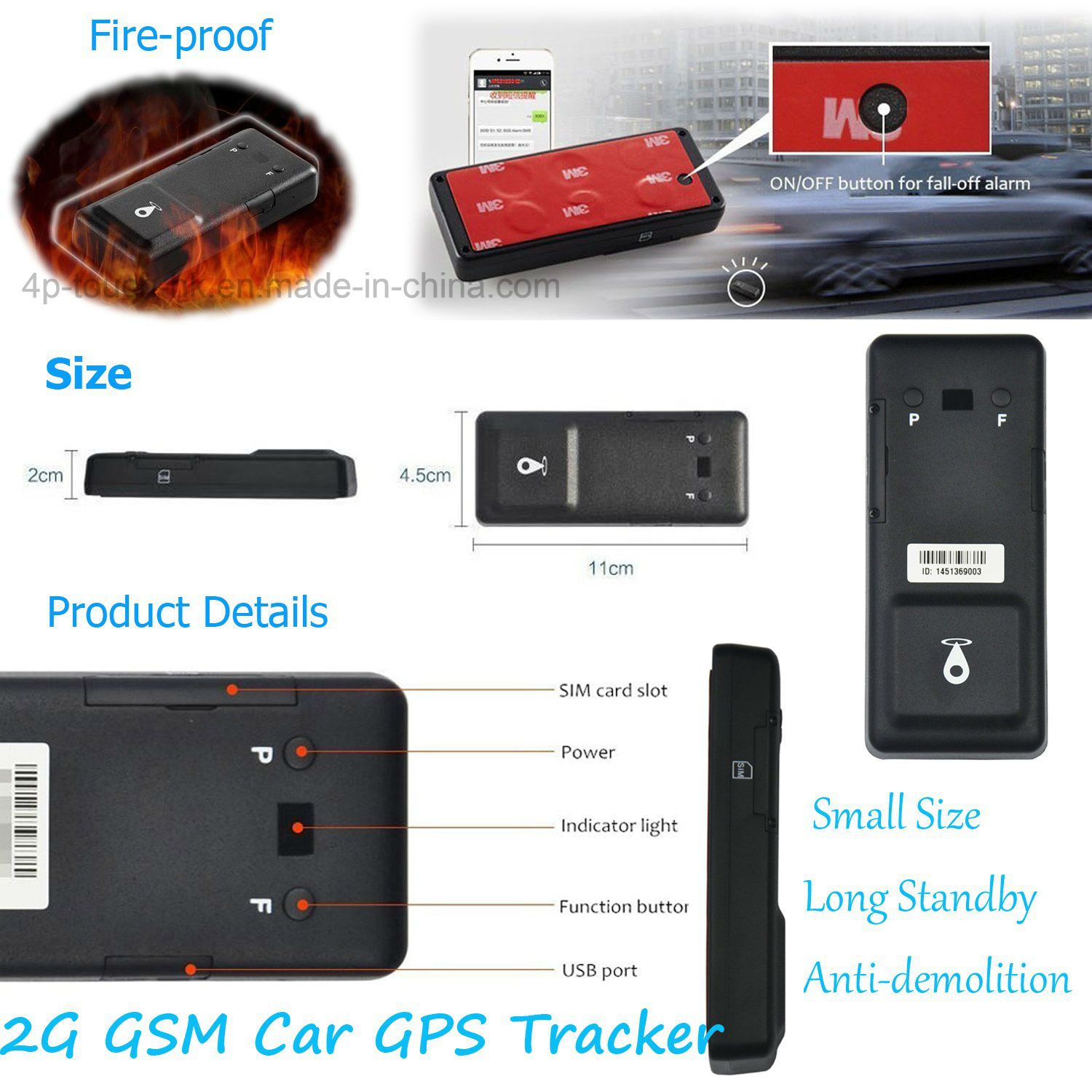 Car GPS Tracker with GPS+Lbs Dual Position & Geo-Fence (T28)