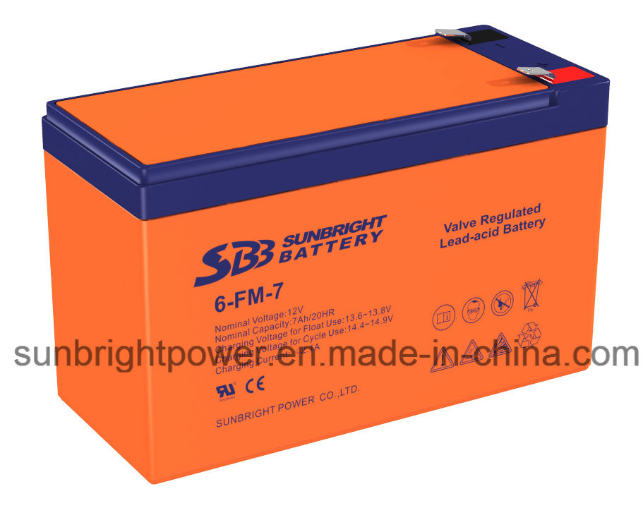 Deep Cycle Rechargeable 12V7ah Lead Acid Battery with CE UL Approval