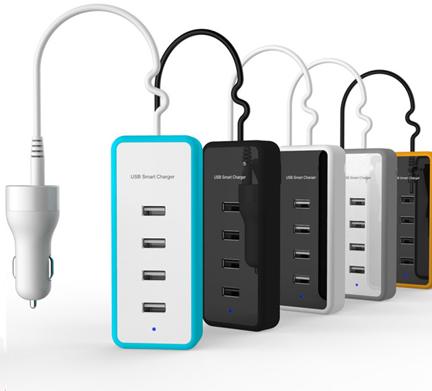 Quick Charger for Car Use, 4 USB Ports Available