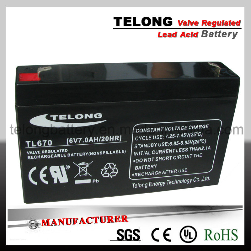 6V7ah Power Battery for Electric Car, Tools, Alarm System