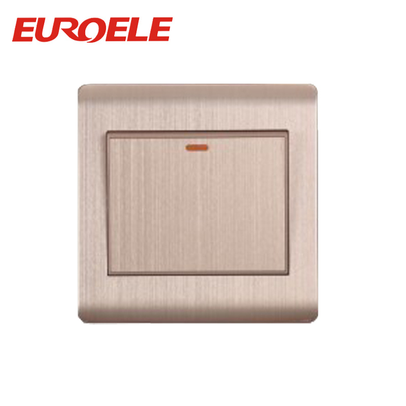 Rose Gold Brushed Aluminium Plate One Gang Wall Switch