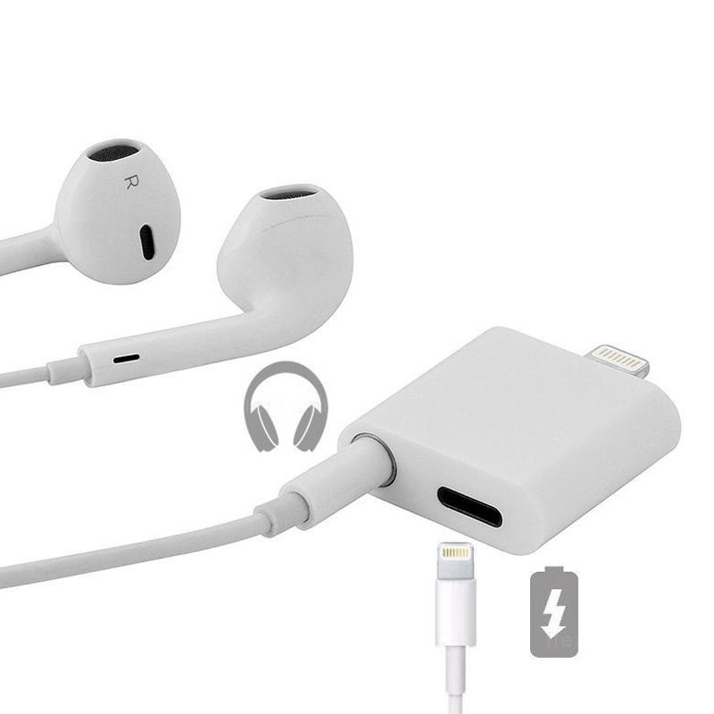 2in1 Lightning to 3.5mm Audio Jack Charger Adapter Splitter for iPhone 7/ 7 Plus