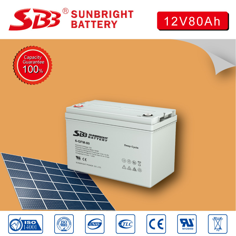 High Rate Deep Cycle AGM Battery 12V80ah