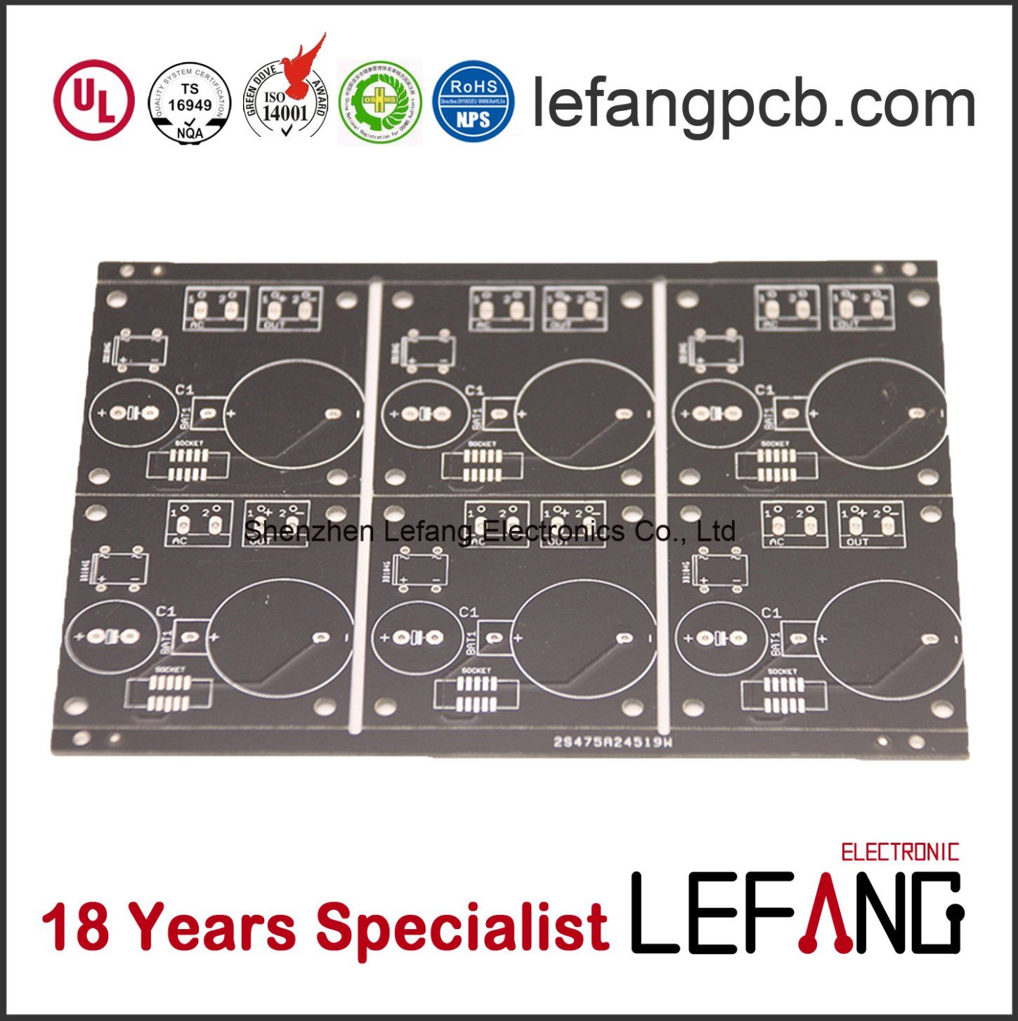 Black Solder Mask PCB Board for safety Equipment
