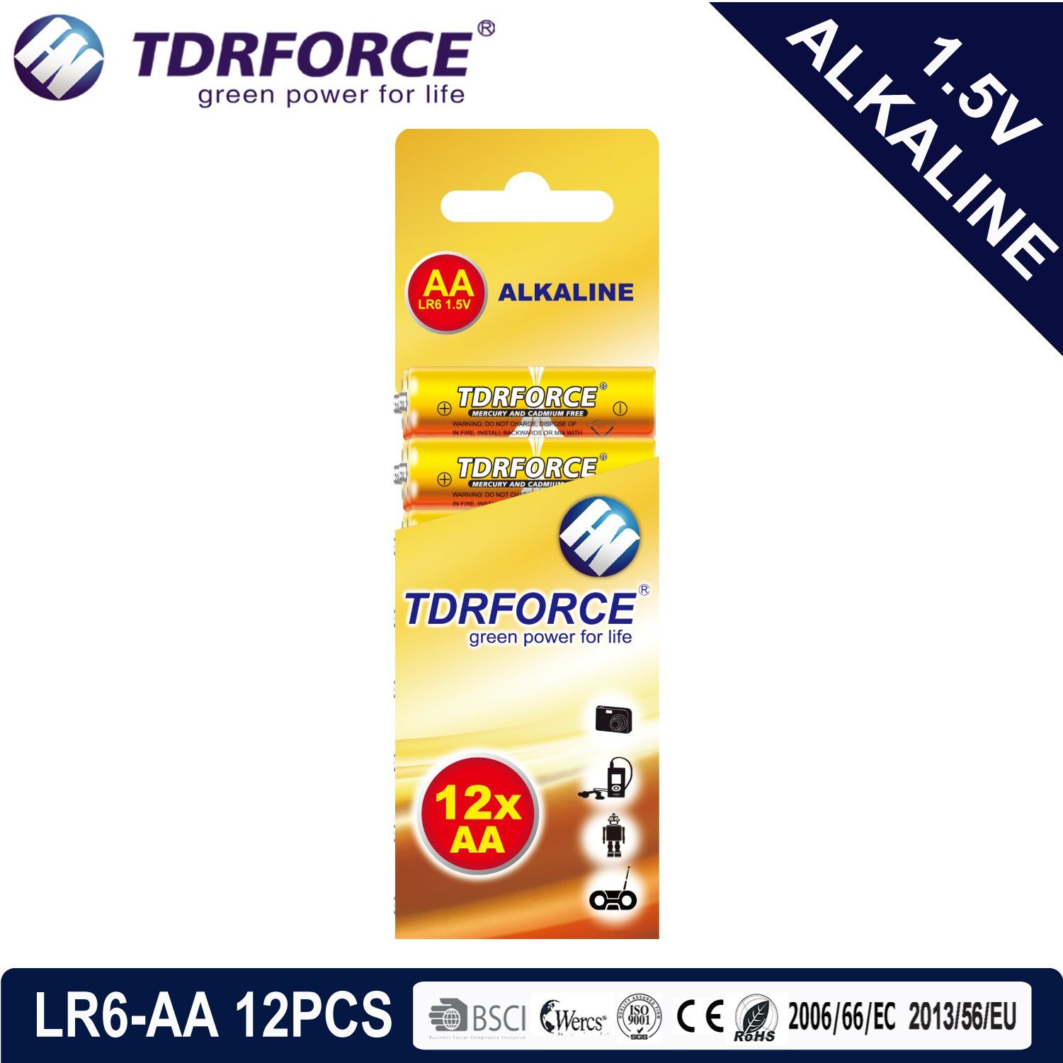 Alkaline Dry Battery with Ce Approved for Toy 12PCS in Carton Box (LR6-AA Size)