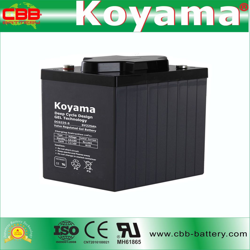 Dcg225-6 6V 225ah Deep Cycle Gel Battery for Golf Carts