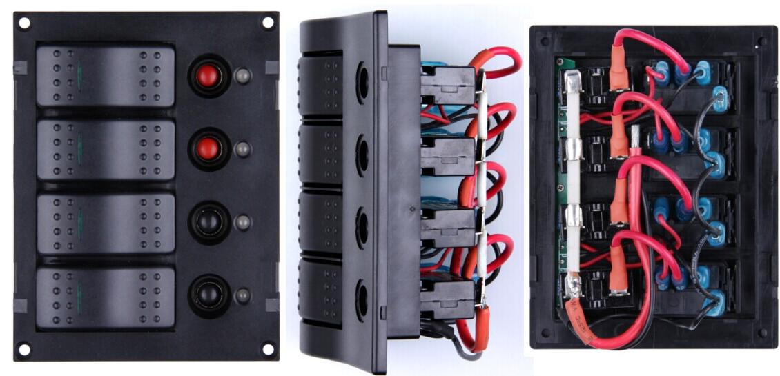 Marine 4 Gangs Rocker Switch/Spst Boat Switch Panel