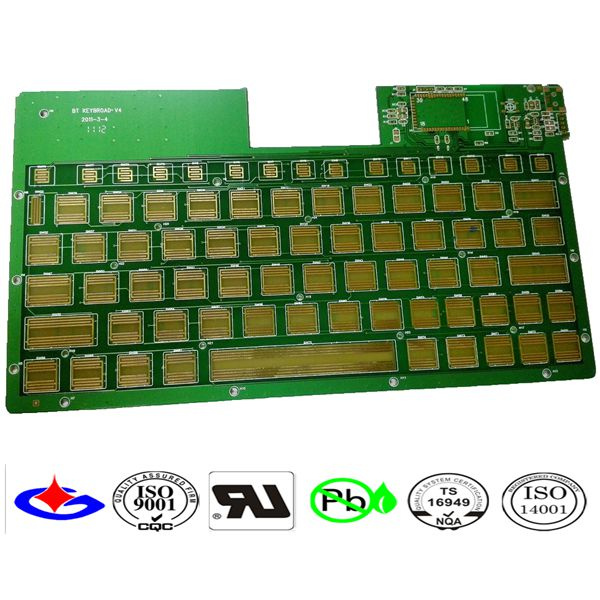 Gold Plating Double Sided Keyboard PCB with Advanced Technology