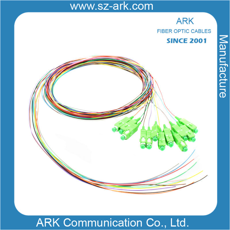 12 Colored Fiber Opical Pigtail with Sc/APC Connector