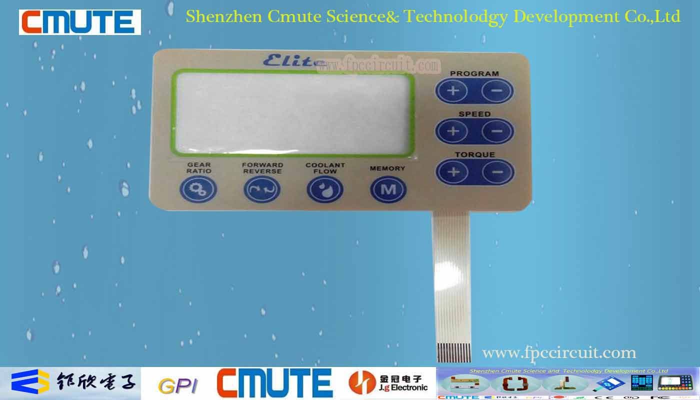 0.175mm Ebg Antiscratch Front Overlay Flex Printed Circuit Control Keypad