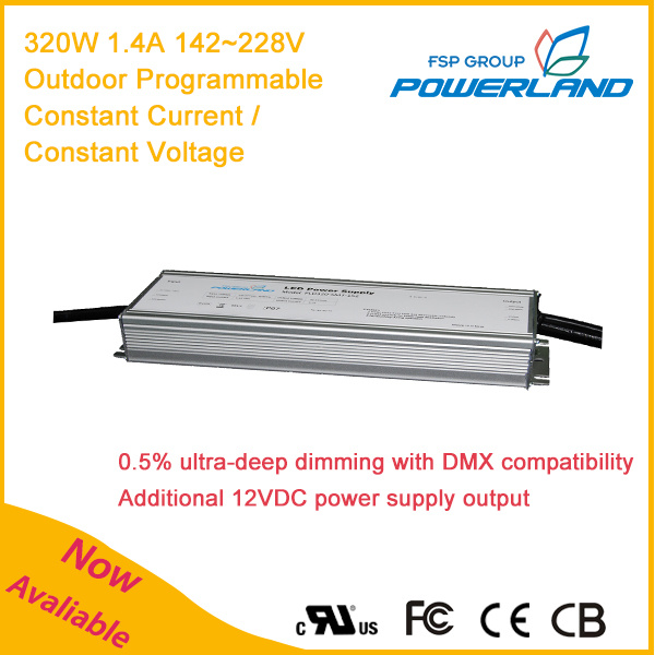 Outdoor Programmable Dimmable Constant Current LED Driver 320W 142~228V