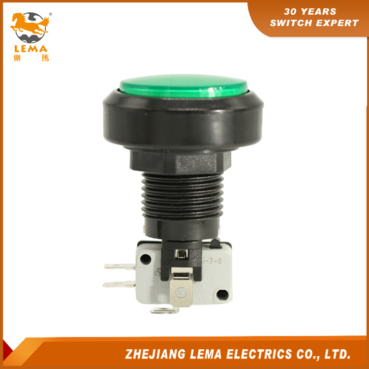 Electrical Green LED Illuminated Push Button Switch Pbs-004
