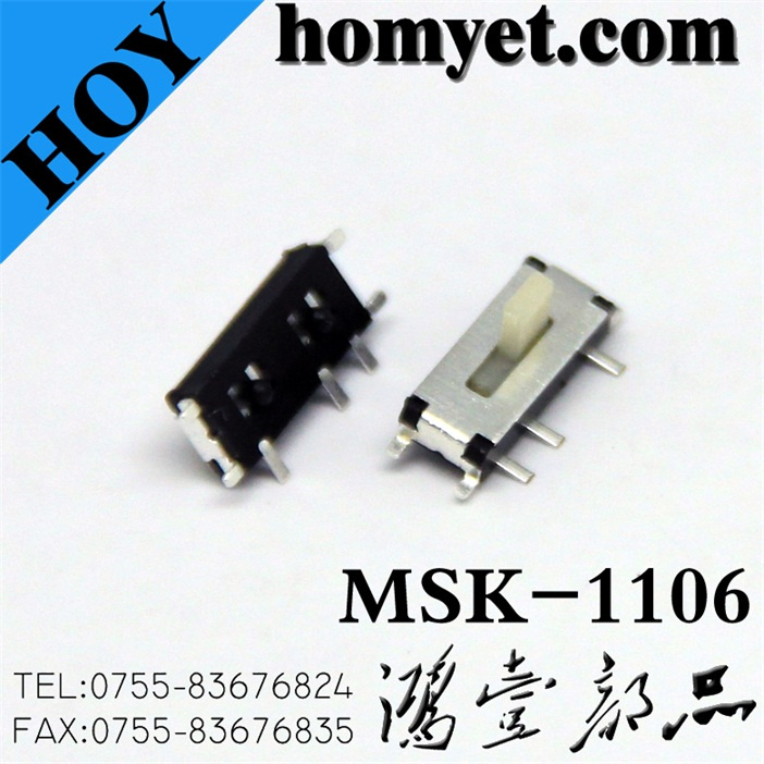 China Factory Top Push Slide Switch with 7pin SMD Type (MSK-1106)