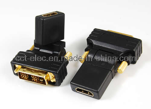 DVI (18+1) Male to HDMI Female Adaptor, Rotating 270